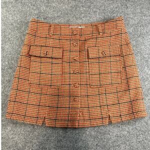 Sam Edelman NWT Cara Plaid button front mini skirt Size 12 Academia